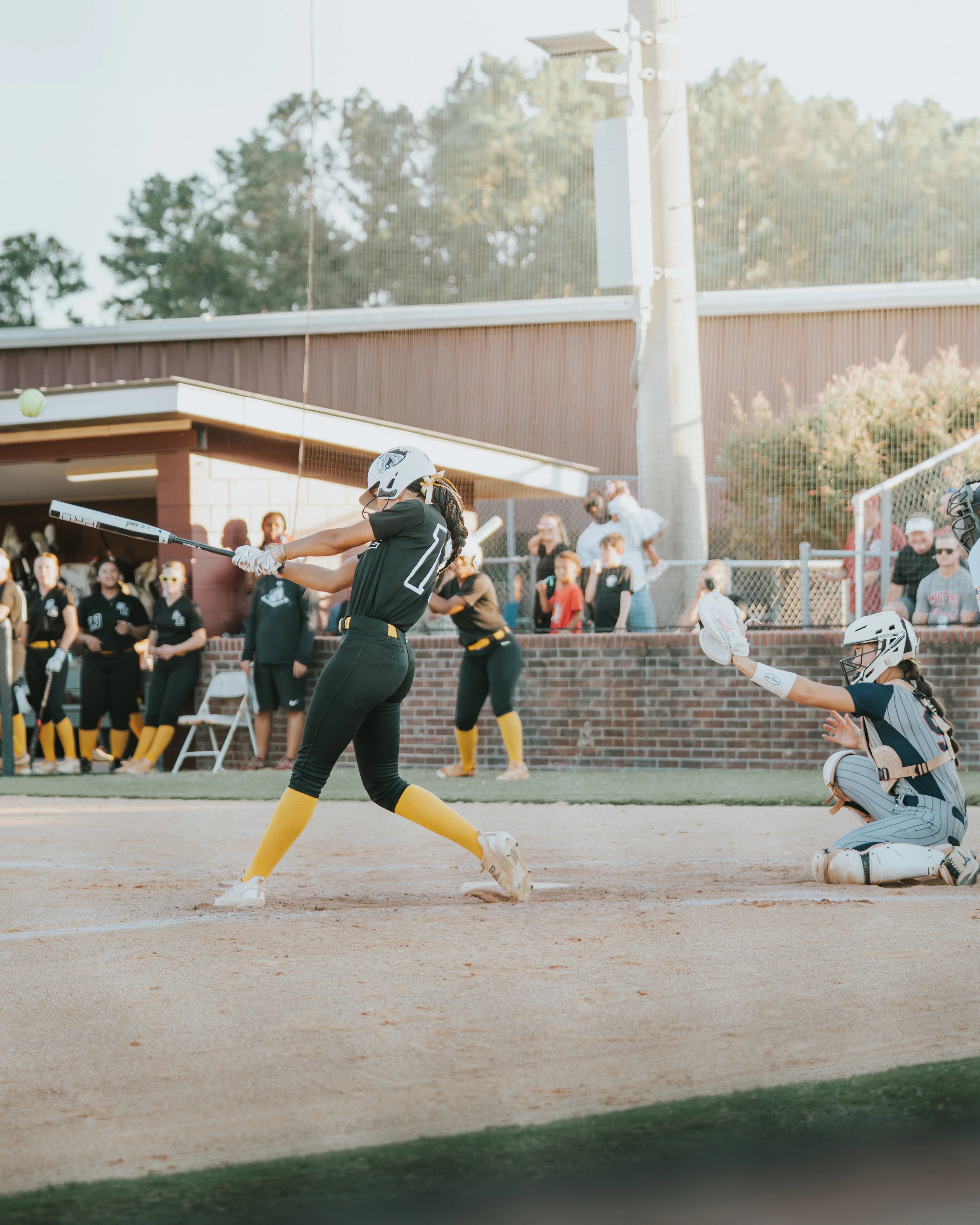 Softball action